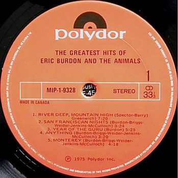 LP Eric Burdon & The Animals: The Greatest Hits Of Eric Burdon And The Animals 518717