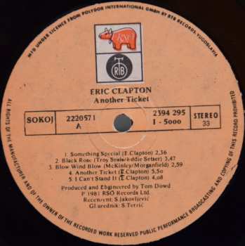 LP Eric Clapton: Another Ticket 374420