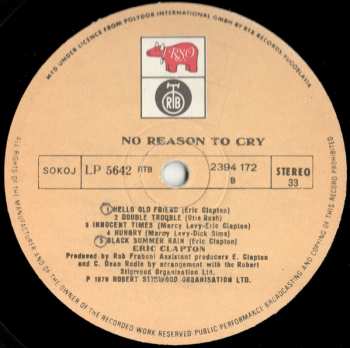LP Eric Clapton: No Reason To Cry 136007