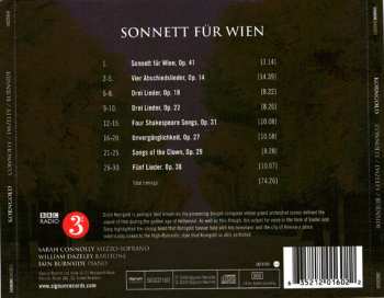 CD Erich Wolfgang Korngold: Sonnett für Wien - Songs of Erich Korngold 304854