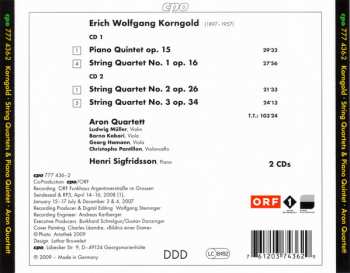 2CD Erich Wolfgang Korngold: String Quartets 1–3 & Piano Quintet Op. 15 281977