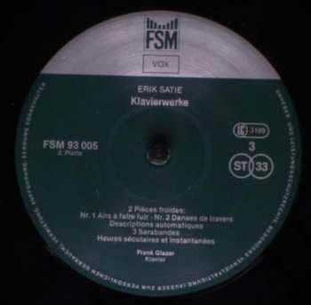 3LP/Box Set Erik Satie: Sämtliche Klavierwerke (Für Soloklavier)