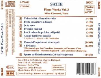 CD Erik Satie: Piano Works Vol. 3 331437