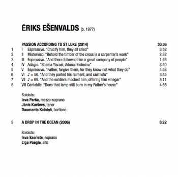 CD Ēriks Ešenvalds: St. Luke Passion / Sacred Works 190384