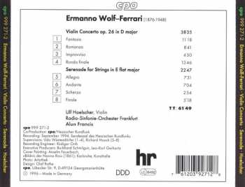 CD Ermanno Wolf-Ferrari: Violin Concerto Op. 26; Serenade For Strings 147732