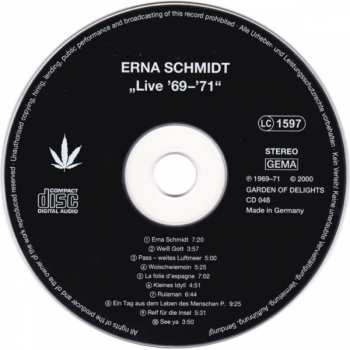 CD Erna Schmidt: Live 69 – 71 149000