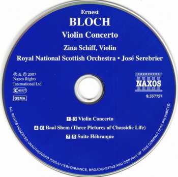 CD Ernest Bloch: Violin Concerto, Baal Shem, Suite Hébraïque 290483