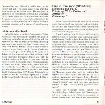 CD Ernest Chausson: Symphony In B Flat Major • Poème • Viviane 299563