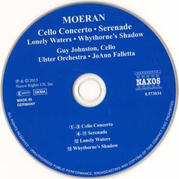 CD Ernest John Moeran: Cello Concerto • Serenade • Lonely Waters • Whythorne's Shadow 221084