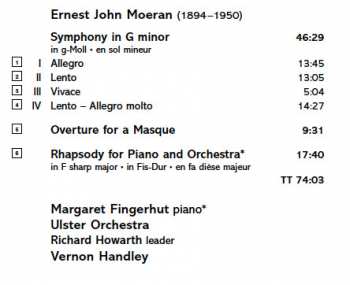 CD Ernest John Moeran: Symphony In G Minor • Rhapsody For Piano And Orchestra • Overture For A Masque 356253
