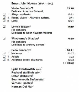 CD Ernest John Moeran: Violin Concerto - Lonely Waters - Whythorne's Shadow - Cello Concerto 286558