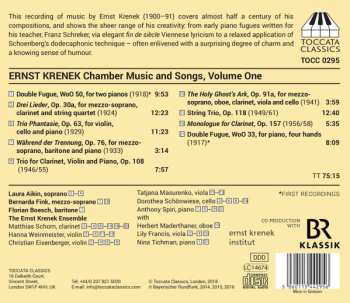 CD Ernst Krenek: Chamber Music And Songs, Volume One 541344