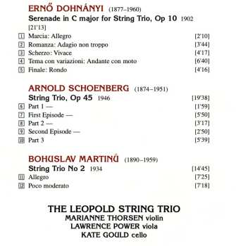 CD Ernst von Dohnányi: Serenade Op 10 / String Trio No 2 / String Trio Op 45 455749