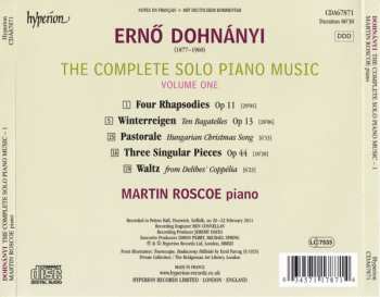 CD Ernst von Dohnányi: The Complete Solo Piano Music Volume One 333908