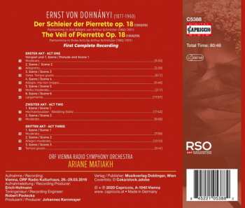 CD Ernst von Dohnányi: The Veil Of Pierrette = Der Schleier Der Pierrette 298153