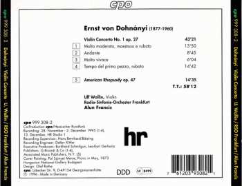 CD Ernst von Dohnányi: Violin Concerto op.27, American Rhapsody op.47 244320