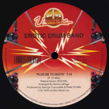 LP Erotic Drum Band: Plug Me To Death / Pop Muzik / Pop Pop Shoo Wah 80060