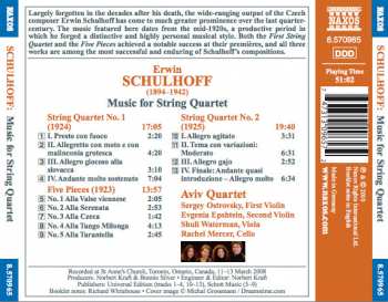 CD Erwin Schulhoff: String Quartets Nos. 1 And 2 / Five Pieces For String Quartet 252770