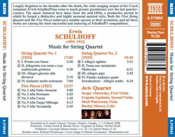 CD Erwin Schulhoff: String Quartets Nos. 1 And 2 / Five Pieces For String Quartet