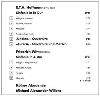 CD E.T.A. Hoffmann: Symphony - Overtures - Sinfonia In A 117794