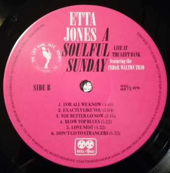LP Etta Jones: A Soulful Sunday: Live At The Left Bank Featuring The Cedar Walton Trio LTD | NUM 320115
