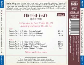 2CD Eugene Ysaye: Six Sonatas For Solo Violin, Op. 27 Including Unfinished Op. 27bis 322915