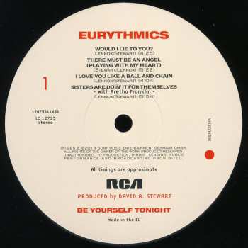 LP Eurythmics: Be Yourself Tonight 3752