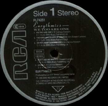 LP Eurythmics: We Too Are One