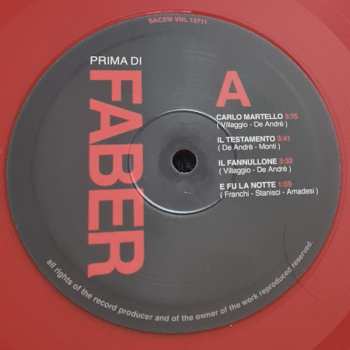 LP Fabrizio De André: Prima Di Faber LTD | DLX | CLR 535008