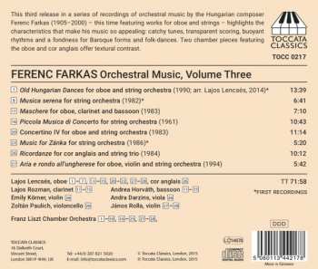 CD Farkas Ferenc: Orchestral Music, Volume Three: Music For Oboe And Strings 422802