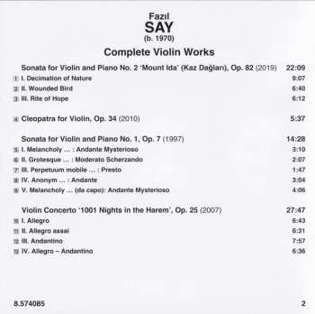 CD Fazıl Say: Complete Violin Works 111312