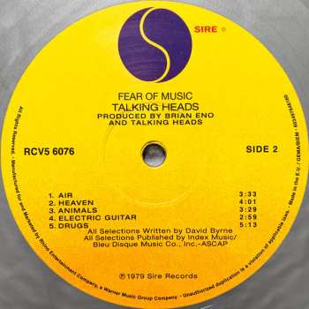 LP Talking Heads: Fear Of Music LTD | CLR 12364