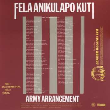 LP Fela Kuti: Army Arrangement 67005