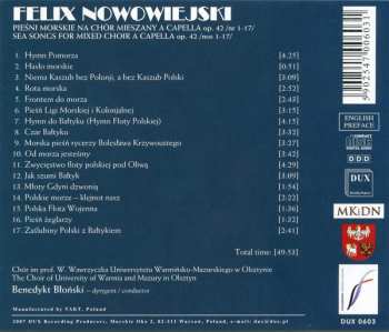 CD Feliks Nowowiejski: Pieśni Morskie Na Chór Mieszany A Capella Op. 42 /Nr 1-17/ = Sea Songs For Mixed Choir A Capella Op. 42 /Nos 1-17/ 328974