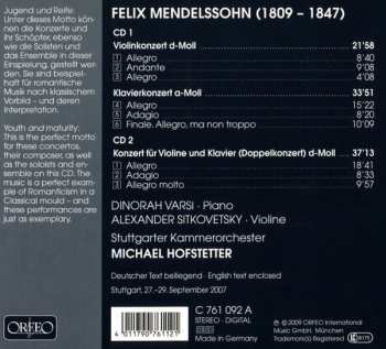 CD Felix Mendelssohn-Bartholdy: Early Concertos For Violin And Piano 429748