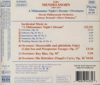 CD Felix Mendelssohn-Bartholdy: A Midsummer Night's Dream (Overtures: Ruy Blas • Hebrides • Calm Sea And Prosperous Voyage) 354902