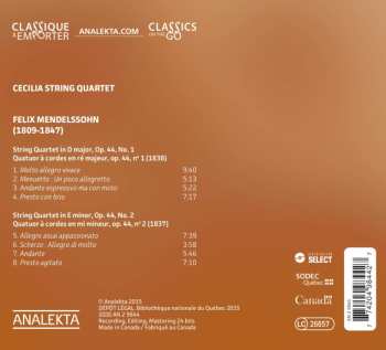 CD Felix Mendelssohn-Bartholdy: Mendelssohn Op. 44 Nos 1, 2 508538