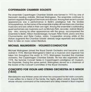 CD Felix Mendelssohn-Bartholdy: Concerto For Violin String Orchestra   427837