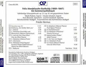 CD Felix Mendelssohn-Bartholdy: Ein Sommernachtstraum 185956