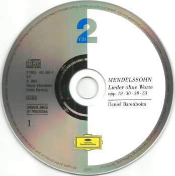 2CD Felix Mendelssohn-Bartholdy: Lieder Ohne Worte = Songs Without Words 423813