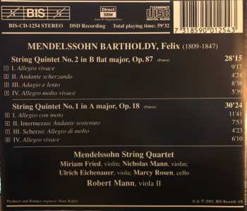 CD Felix Mendelssohn-Bartholdy: String Quintets