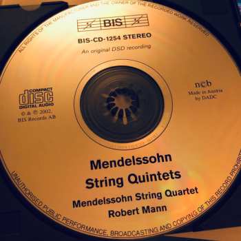 CD Felix Mendelssohn-Bartholdy: String Quintets