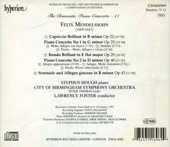 CD Felix Mendelssohn-Bartholdy: Piano Concerto No 1 In G Minor / Piano Concerto No 2 In D Minor / Capriccio Brillant, Op 22 / Rondo Brillant, Op 29 / Serenade And Allegro Giocoso, Op 43 191220