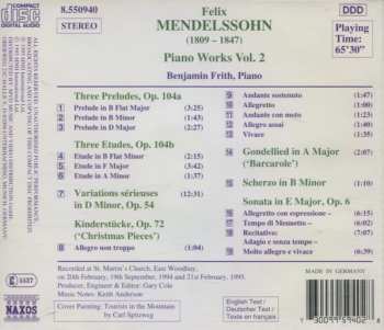 CD Felix Mendelssohn-Bartholdy: Piano Works Vol. 2 309445