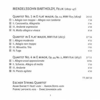 SACD Felix Mendelssohn-Bartholdy: Quartets No.1 In E Flat Major & No.4 In E Minor 352061