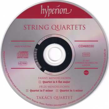 CD Felix Mendelssohn-Bartholdy: String Quartets