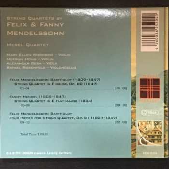CD Felix Mendelssohn-Bartholdy: String Quartets By Felix & Fanny Mendelssohn