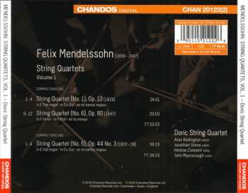 CD Felix Mendelssohn-Bartholdy: String Quartets | Vol. One (In E Flat Major, Op. 12 / In E Flat Major, Op. 44 No. 3 / In F Minor, Op. 80)
