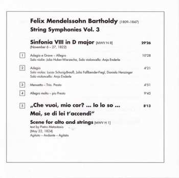 CD Felix Mendelssohn-Bartholdy: String Symphonies Vol. 3 330593