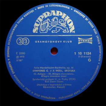 LP Felix Mendelssohn-Bartholdy: Symfonie Č. 3 A Moll, Skotská 276606